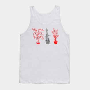 red black floral potted plant art Tank Top